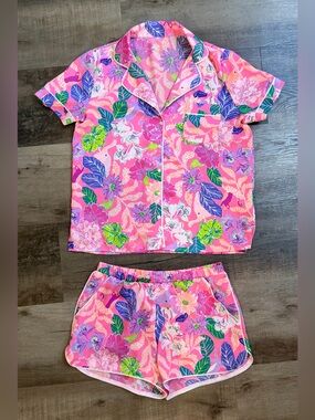 Lilly Pulitzer Teagan Tropical Floral Short Pajama Set🌸🐘 Size Small